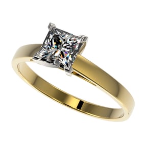 1 ctw VS/SI Quality Princess Diamond Engagment Ring 10k Yellow Gold