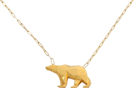24K yellow gold California Bear on