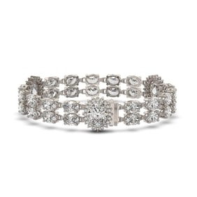 14.86 ctw Rare Oval Diamond Bracelet 18K White Gold