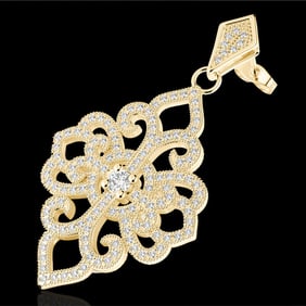 2.50 ctw Micro Pave VS/SI Diamond Designer Earrings 14k Yellow Gold