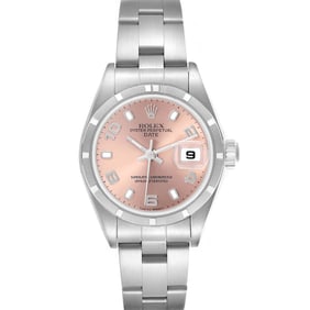 Rolex Date Salmon Dial Oyster Bracelet