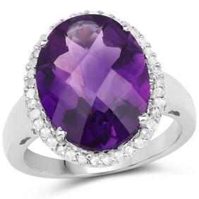 7.94 CT Genuine Amethyst and White