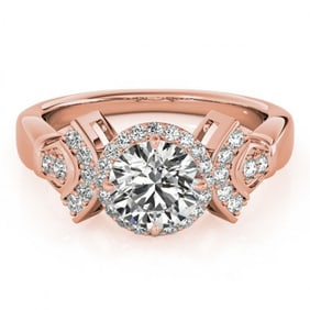 1.56 ctw Certified VS/SI Diamond Halo Ring 18k Rose Gold