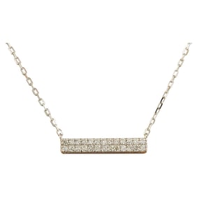 Diamond Bar Necklace 14K White Gold