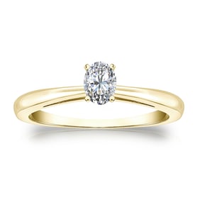 Natural 0.25 CTW Diamond Solitaire Ring 14K Yellow Gold