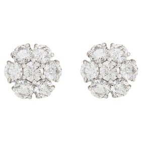 Diamond Stud Earrings 14K White Gold