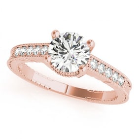 1.2 ctw Certified VS/SI Diamond Antique Ring 18k Rose Gold