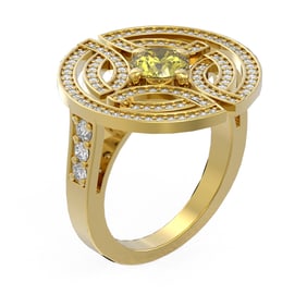 2.15 ctw Fancy Yellow Diamond Ring 18K Yellow Gold
