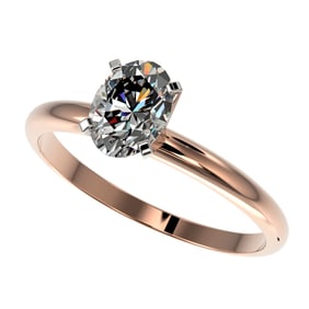 1 ctw Certified VS/SI Quality Oval Diamond Solitaire Ring 10k Rose Gold