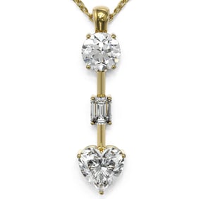 1.75 ctw Heart Diamond Designer Necklace 18K Yellow Gold