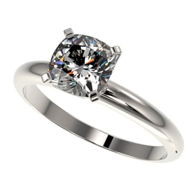 1.25 ctw Certified VS/SI Quality Cushion Cut Diamond Ring 10k White Gold