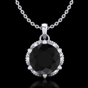 1.36 ctw Fancy Black Diamond Art Deco Stud Necklace 18k White Gold