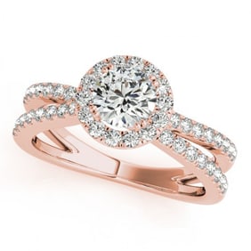 1.55 ctw Certified VS/SI Diamond Halo Ring 18k Rose Gold