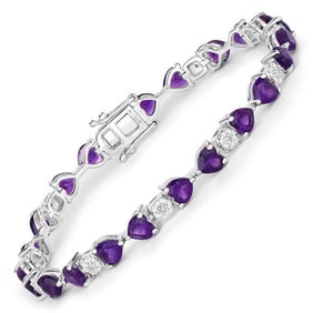 9.56 CT Genuine Amethyst and White