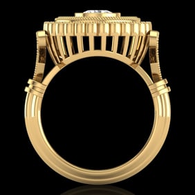 2.03 ctw VS/SI Diamond Solitaire Art Deco Ring 18k Yellow Gold