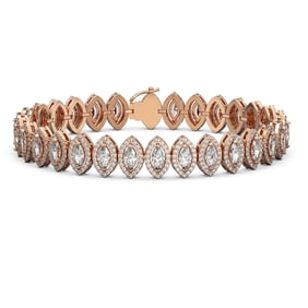 13.1 ctw Marquise Cut Diamond Micro Pave Bracelet 18K Rose Gold