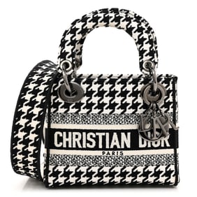 Christian Dior Canvas Houndstooth Embroidered Mini