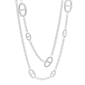 Hermes Sterling Silver Farandole Necklace 120