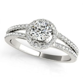 1 ctw Certified VS/SI Diamond Halo Ring 18k White Gold