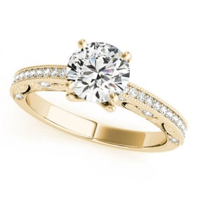0.75 ctw Certified VS/SI Diamond Antique Ring 18k Yellow Gold