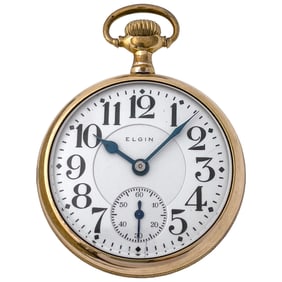 Elgin Double Roller Father Time Gold