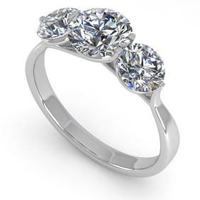 2 ctw Past Present Future VS/SI Diamond Ring Martini 18k White Gold