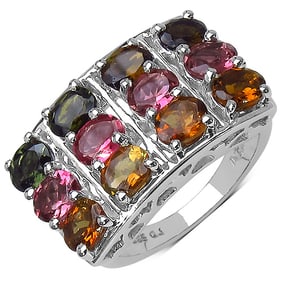 3.72 CT Genuine Multi Tourmaline 14K