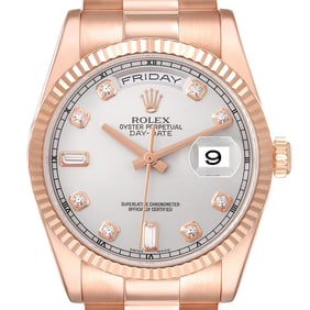 Rolex President Day-Date Rose Gold Silver