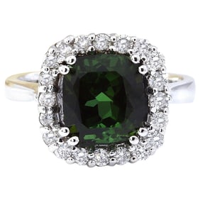 4.21 Carat Natural Tourmaline 14 Karat