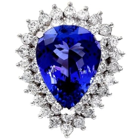 Tanzanite Diamond Ring 14K White Gold