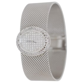 Wide and Heavy Ladies Diamond Wristwatch,