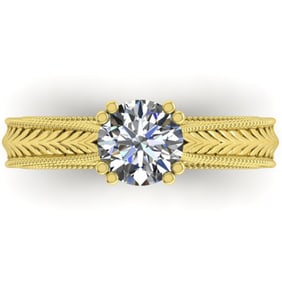 1.06 ctw Solitaire VS/SI Diamond Ring Art Deco 14k Yellow Gold