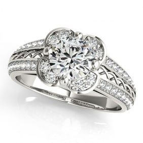 2.05 ctw Certified VS/SI Diamond Halo Ring 18k White Gold