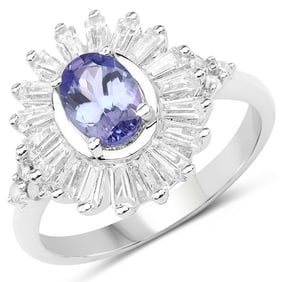 1.93 CT Genuine Tanzanite, White Topaz