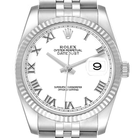 Rolex Datejust Steel White Gold Roman