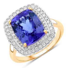 4.84 CT Genuine Tanzanite and White