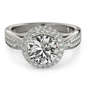 1.65 ctw Certified VS/SI Diamond Halo Ring 18k White Gold