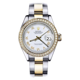 Ladies Rolex Datejust Two Tone White