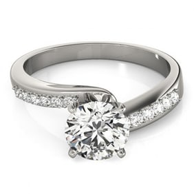 Natural 0.91 ctw Diamond Bypass Ring 14k White Gold