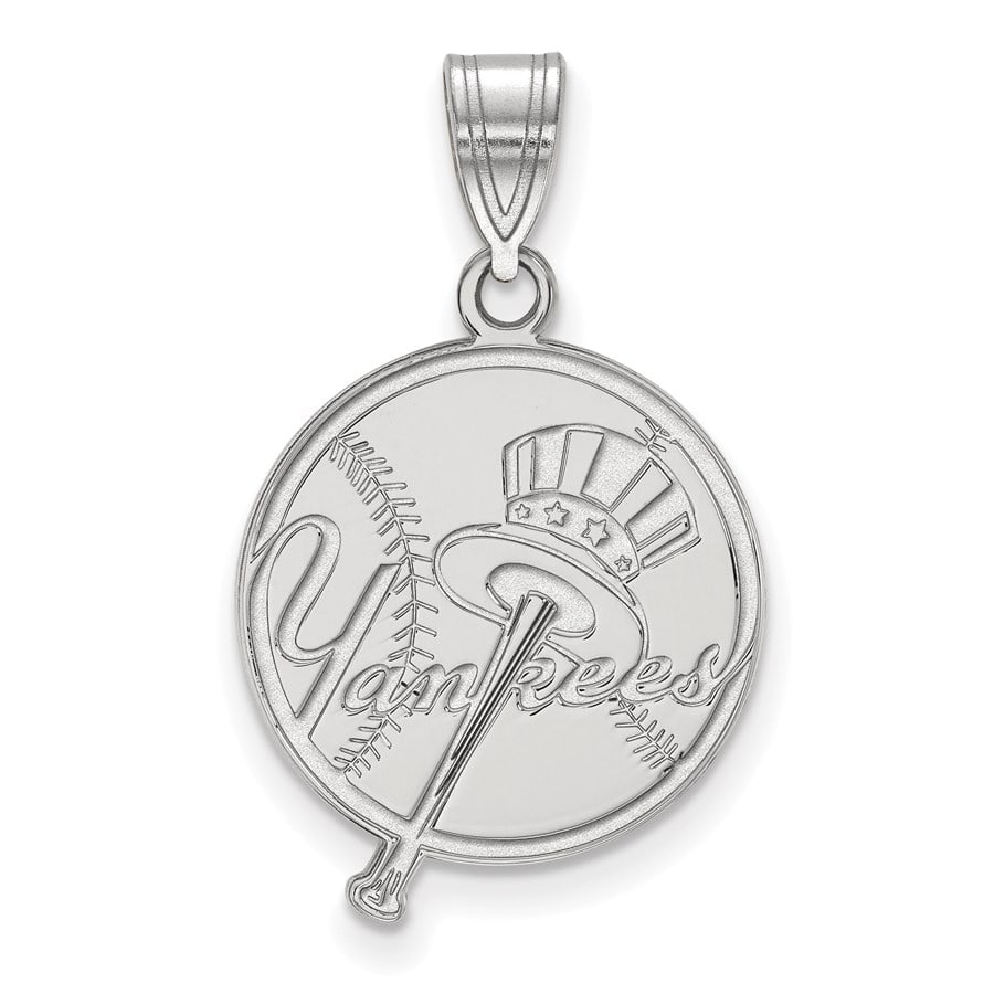 Sterling Silver MLB New York Yankees: Sterling Silver MLB New York Yankees Large Pendant SKU no: RBJ165144;Metal: Sterling Silver;Purity: .925;Finish: Polished;Length Of Item: 25 mm;Charm Element Length: 19 mm;Charm Element Width: 15 mm G