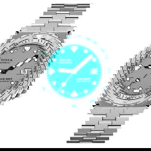 Doxa Sub 600T Aquamarine Stainless Steel: Doxa Sub 600T Aquamarine Stainless Steel Mens Watch 862.10.241.10 The SUB 600T with 3 hands and date remains true as ever to the aesthetic of the SUB 600T that defined DOXA in the 80s and became an ic