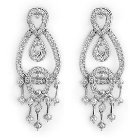 2.0 ctw Certified VS/SI Diamond Earrings 14k White Gold