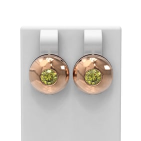 1.04 ctw Fancy Yellow Diamond Earrings 18K Rose Gold