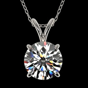 1.55 ctw Certified Quality Diamond Necklace 10k White Gold