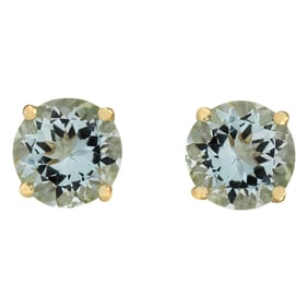 Aquamarine Earrings 14K Yellow Gold