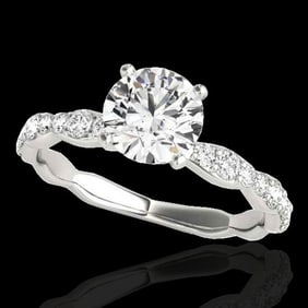 1.4 ctw Certified Diamond Solitaire Ring 10k White Gold