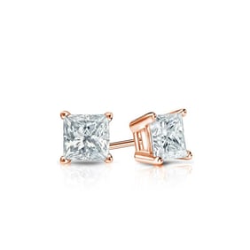 Natural 0.33 CTW Diamond Stud Earrings 18K Rose Gold