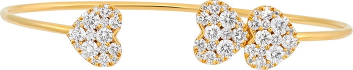 Diamond open bangle in 18k yellow