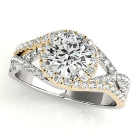 2 ctw Certified VS/SI Diamond Solitaire Halo Ring 18k 2Tone Gold