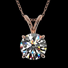 1.07 ctw Certified Quality Diamond Necklace 10k Rose Gold